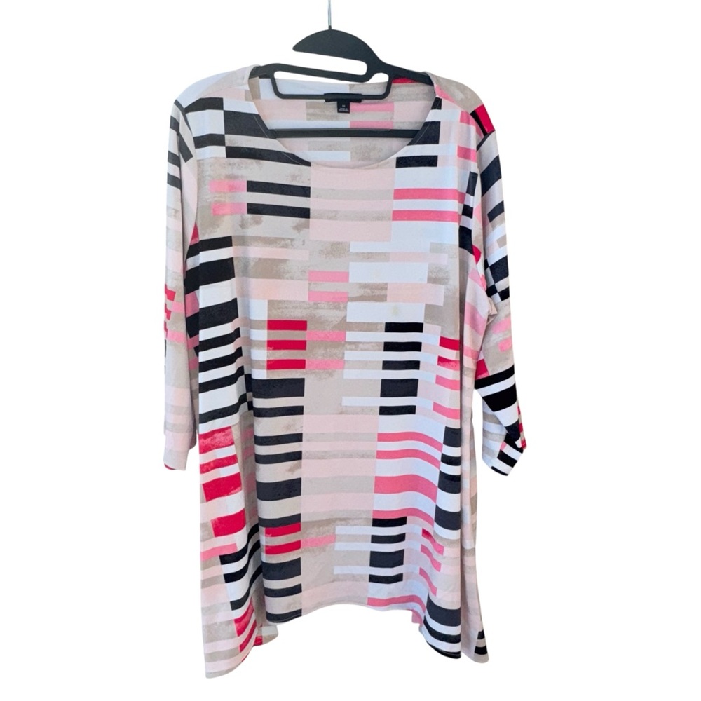 Alfani Pink and Black Striped Tunic